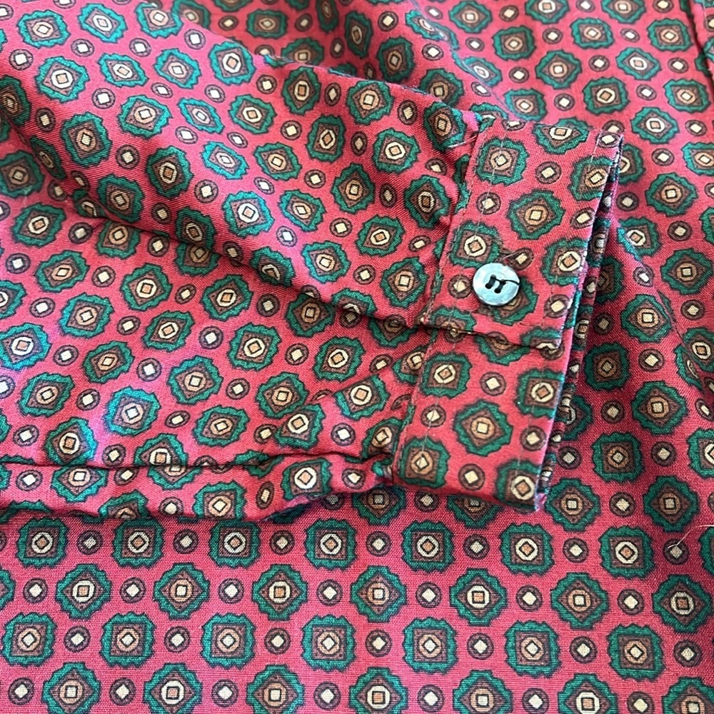 Tucci - 15/16, cotton button down, patterned shir… - image 4